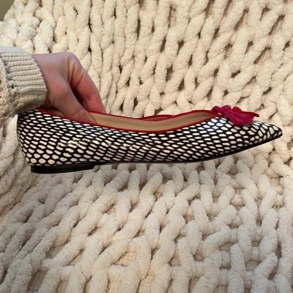 Status leather pointy toe ballet flats with suede bows - Picture 4 of 6